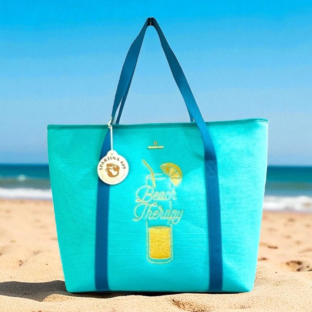 SPARTINA 449 CARRY ALL TOTE BEACH THERAPY TEAL
